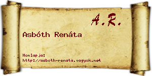 Asbóth Renáta névjegykártya