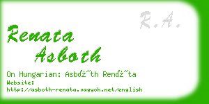 renata asboth business card